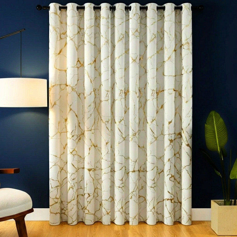 پرده پانچ تیکو دکو مدل مخمل هازان طلاکوب سوپر گلد سایز 280 × 300 سانتی‌متر