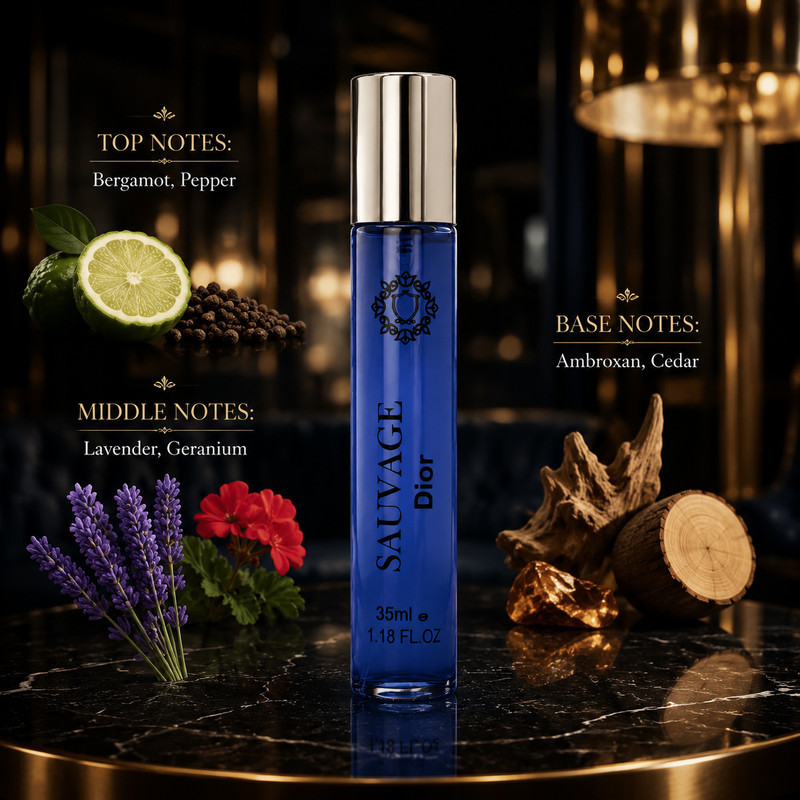 ادو پرفیوم مردانه هارلینگن مدل Sauvage Dior با رایحه خنک حجم 35 میلی لیتر