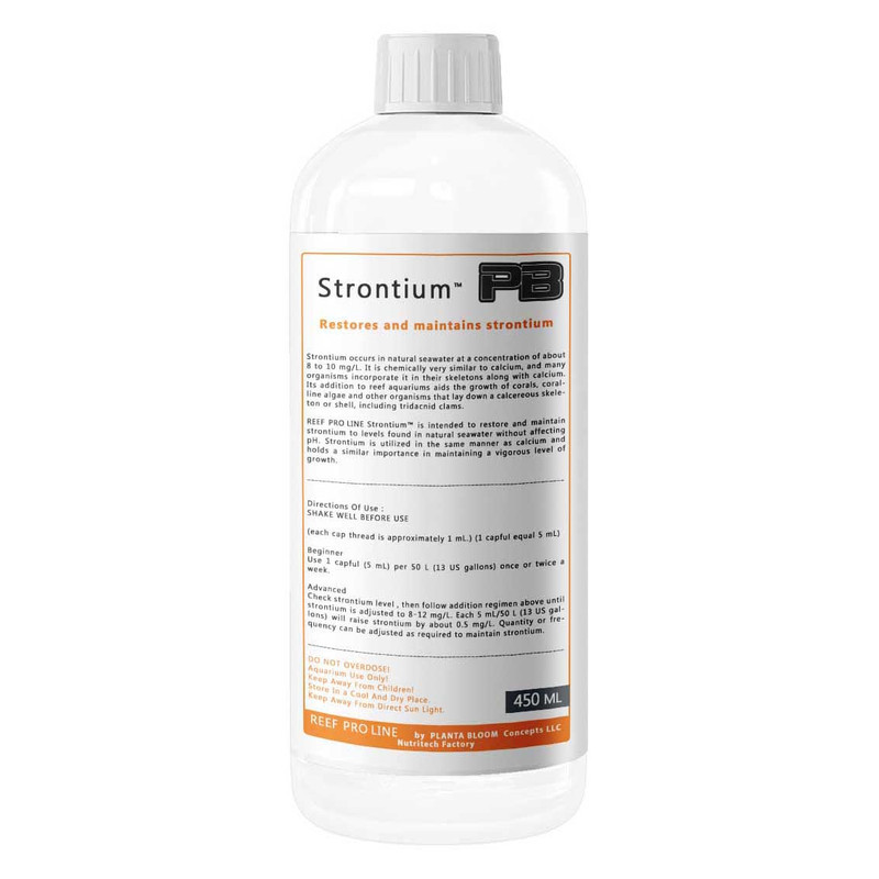 محلول استرانسیوم پلانتا بلوم مدل REEF PRO LINE Strontium حجم 450 میلی لیتر