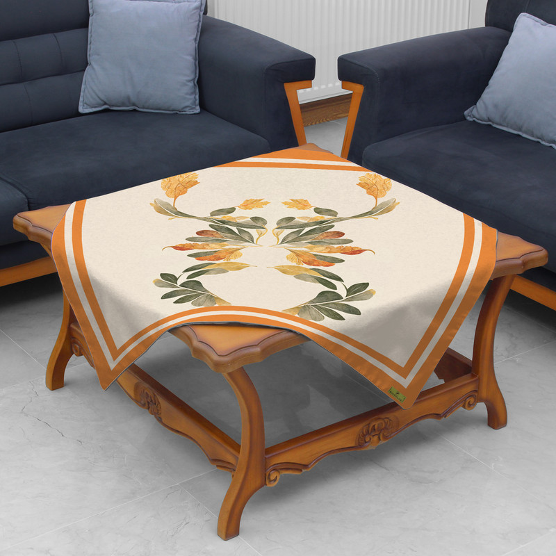 رومیزی ریحانلوکس مدل پاییزی کد RH133 سایز 97x97 سانتی‌متر
