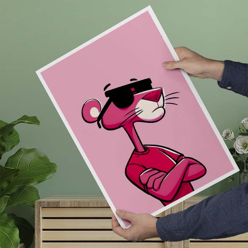 پوستر کارنيکا طرح پلنگ صورتی pink panther کد 31213 مجموعه 8 عددی