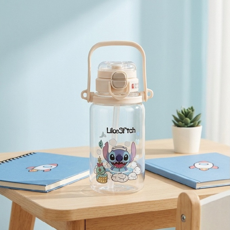 قمقمه کودک مدل دوحالته نی دار و آسان نوش طرح استیچ حمام Bath Stitch گنجایش 0.5 لیتر
