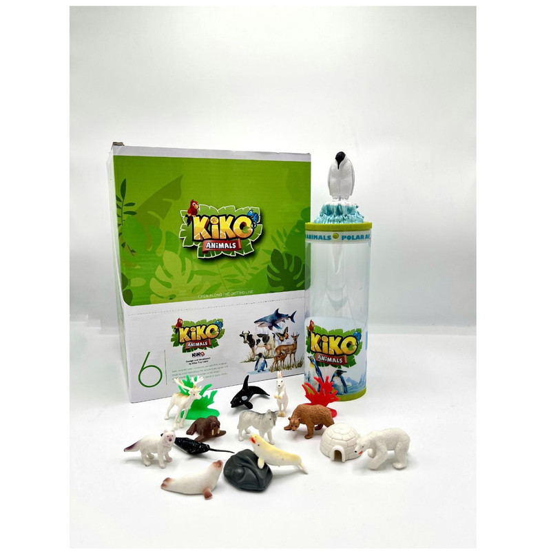 فیگور مدل حیوانات قطبی کد KIK-004 ارتفاع 5 سانتی‌متر مجموعه 15 عددی