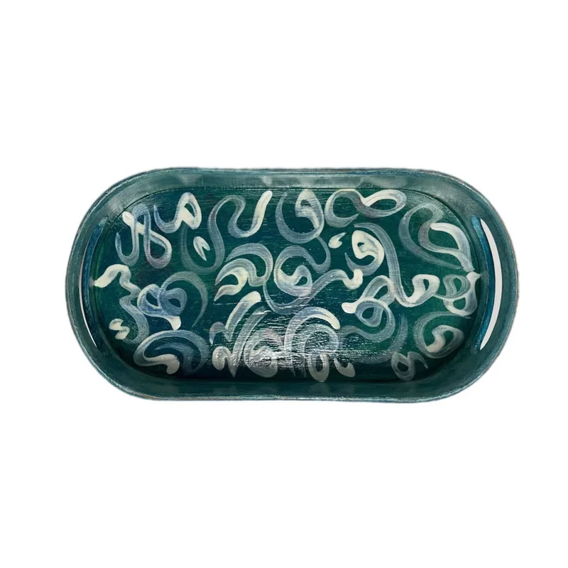 سینی چوبی مدل بیضی کالیگرافی