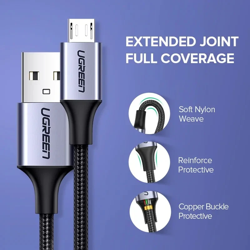 کابل تبدیل USB 2.0 به MICROUSB 2.0 یوگرین مدل US290 طول 2 متر
