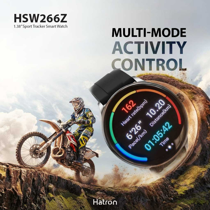 ساعت هوشمند 1.38 اینچی هترون مدل HSW266Z با بند سیلیکونی