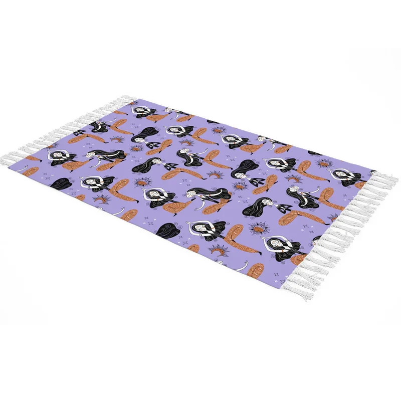 شال مبل طرح دختر یوگا کار کد Q2DH1003 سایز 100x180 سانتی متر