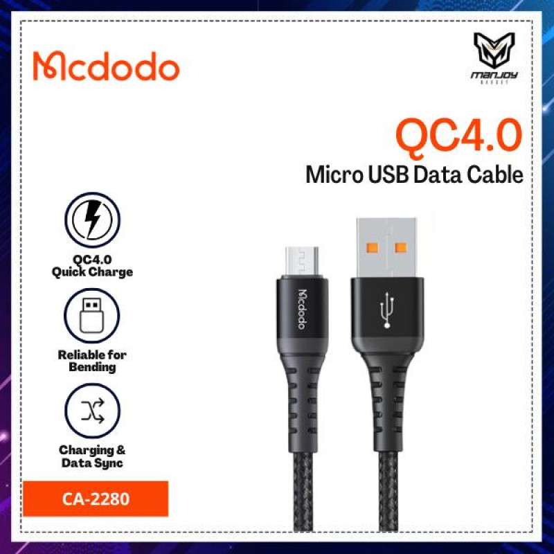 کابل تبدیل USB به microUSB مک دودو مدل CA-2280 طول 0.20 متر