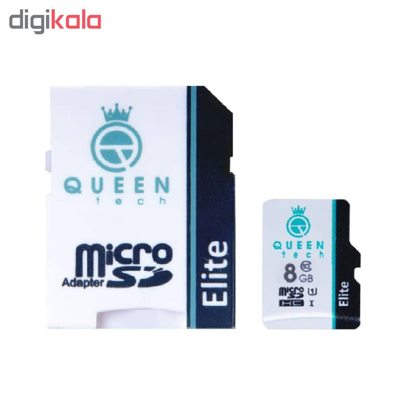 کارت حافظه microSDHC کوئین تک مدل Elite 433X کلاس 10 استاندارد UHS-I U1 سرعت 65MBps ظرفیت 8 گیگابایت به همراه آداپتور SD