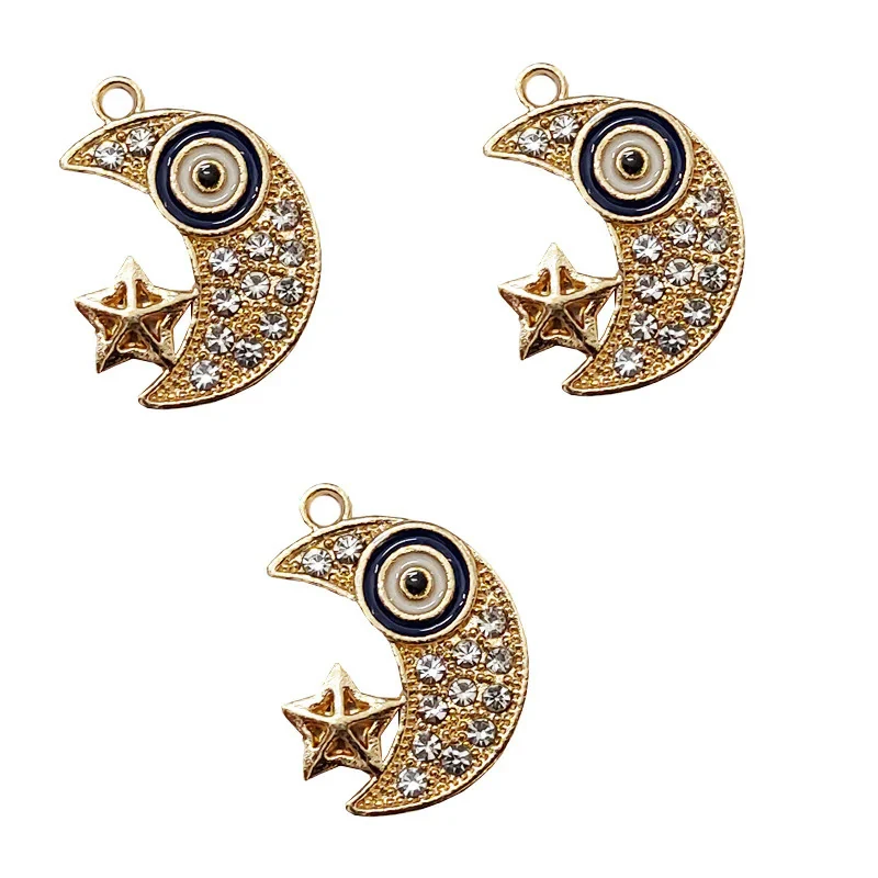 بند آویز موبایل مدل ماه و چشم و نظر نگین دار کد BM90