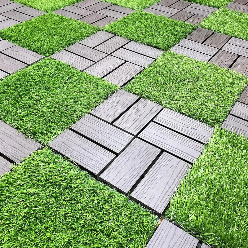کفپوش مدل تایل چمن مصنوعی زمرد سایز 30x30 سانتی متر