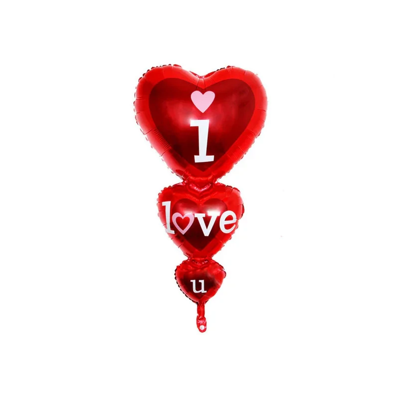 بادکنک فویلی سورتک طرح سه قلب I LOVE YOU