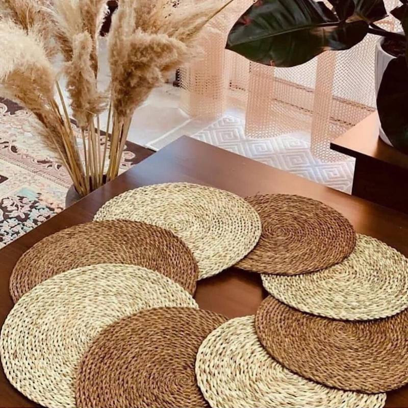 زیربشقابی و زیرقابلمه ای مدل حصیری مجموعه دو عددی