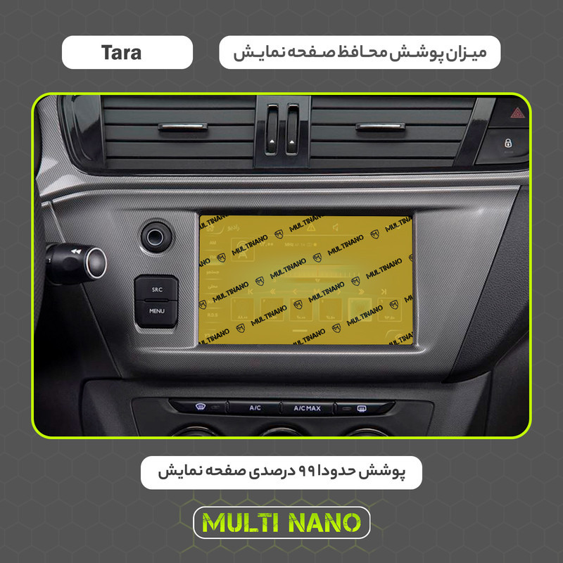 محافظ صفحه نمایش خودرو مولتی نانو مدل X-S2N مناسب برای ایران خودرو Tara بسته دو عددی