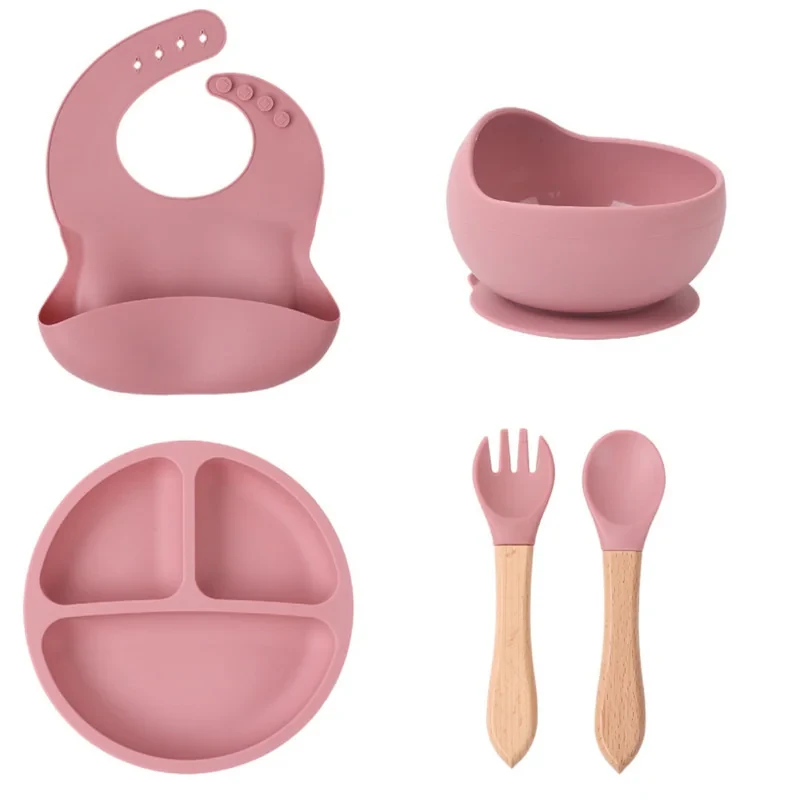 ست ظرف غذا خوری 5 تکه کودک مدل SILICONE