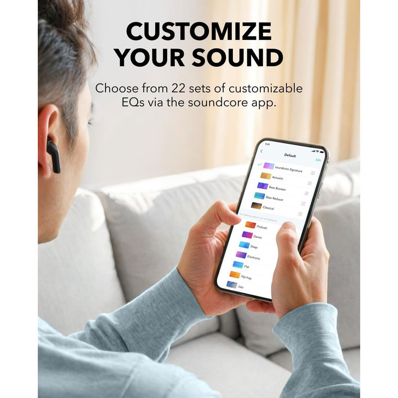 هدفون بلوتوثی انکر مدل Soundcore K20i با نویز کنسلینگ میکروفون (ENC)، درگاه شارژ USB Type-C، دارای کنترل لمسی، مقاوم در برابر پاشش آب با استاندارد