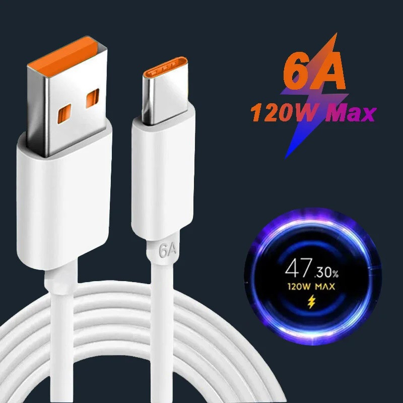 کابل تبدیل USB به USB-C مدل 6 آمپر 120W طول 1 متر