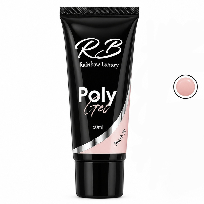 پلی ژل ناخن ار بی مدل Peach حجم 60 میلی‌لیتر رنگ هلویی