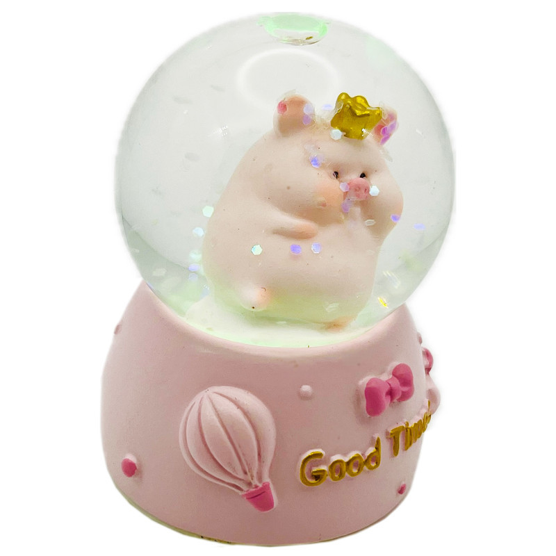 گوی چراغ‌دار مدل  Good Times طرح بچه خوک تاج به سر کد B1623.15