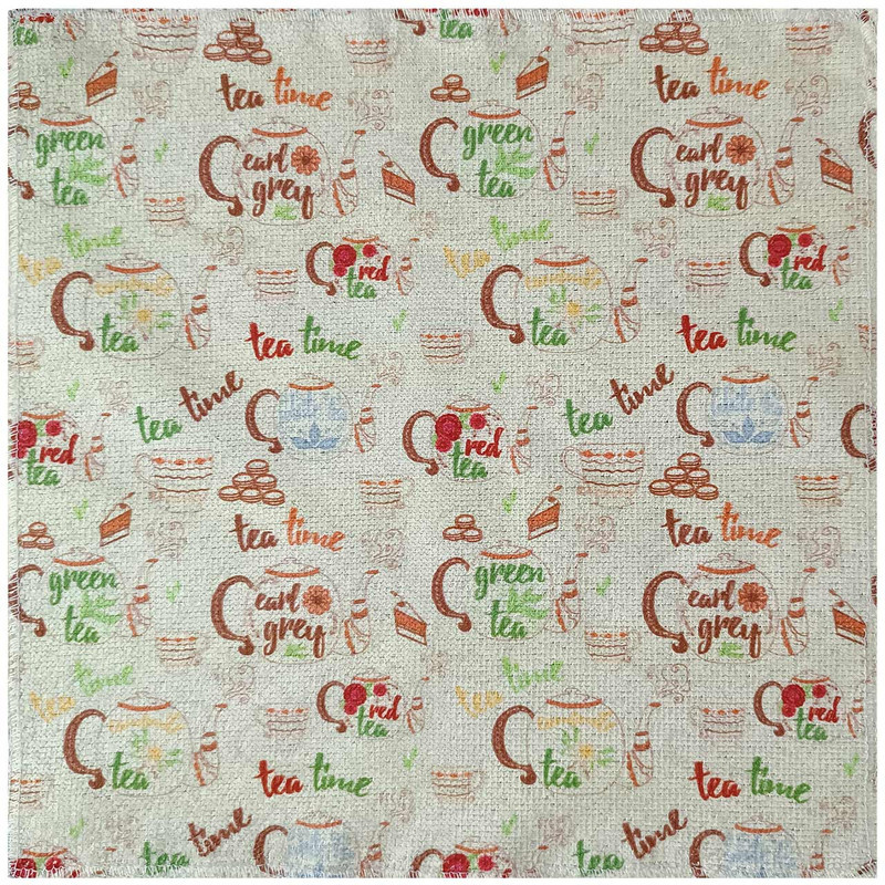 دستمال نظافت آشپزخانه بی تی مدل میکروفایبر طرح ملزومات چای کد 30x30W223 بسته 2 عددی