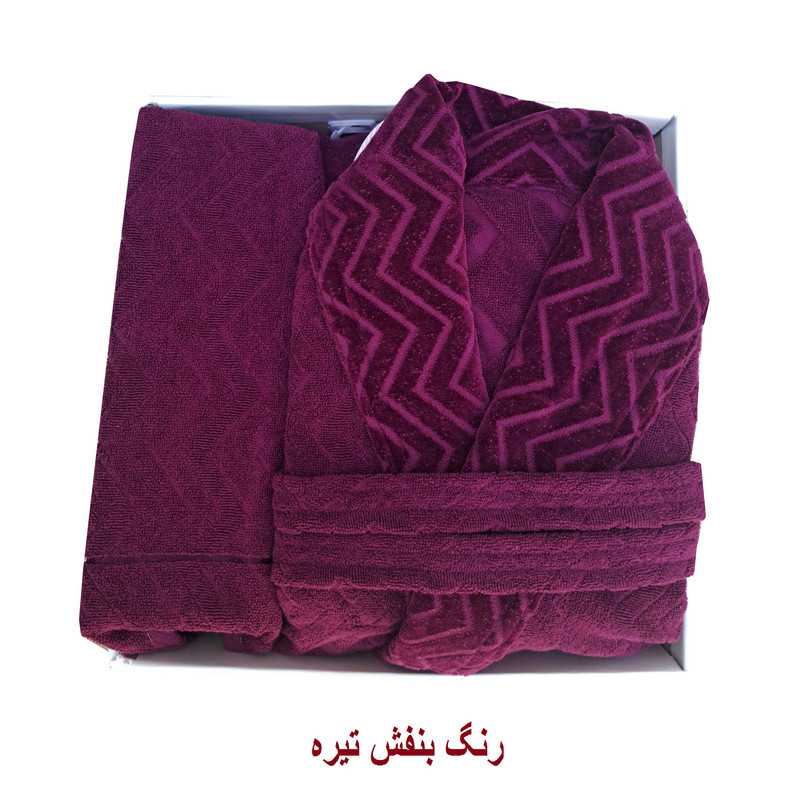 سرویس حوله پالتویی ۴ تکه الماس مدل تن پوش برجسته کد  H_403 سایز ۱۲۵ سانتی متر