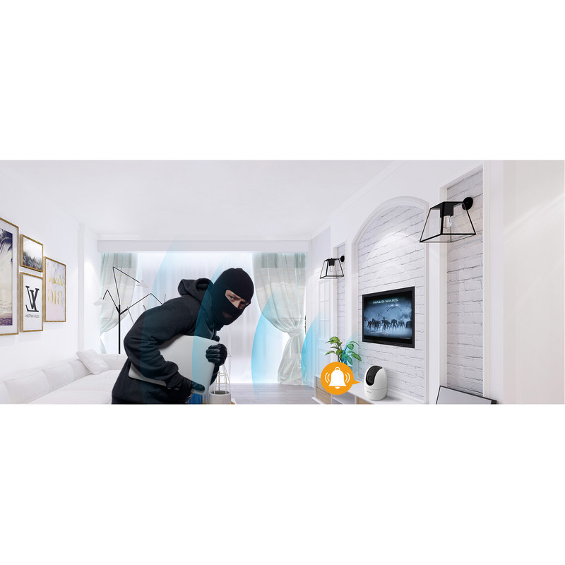 دوربین مداربسته تحت شبکه بی‌سیم آیمو مدل Ranger 2 با قابلیت تشخیص چهره، صدای دوطرفه، تشخیص حرکت و دید در شب، نصب روی دیوار و پشتیبانی از پروتکل Onvif