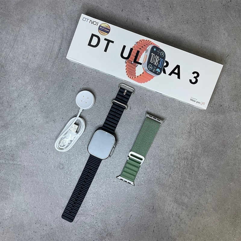 ساعت هوشمند 2.2 اینچی دی تی نامبر وان مدل  DT ULTRA 3 با بند سیلیکونی