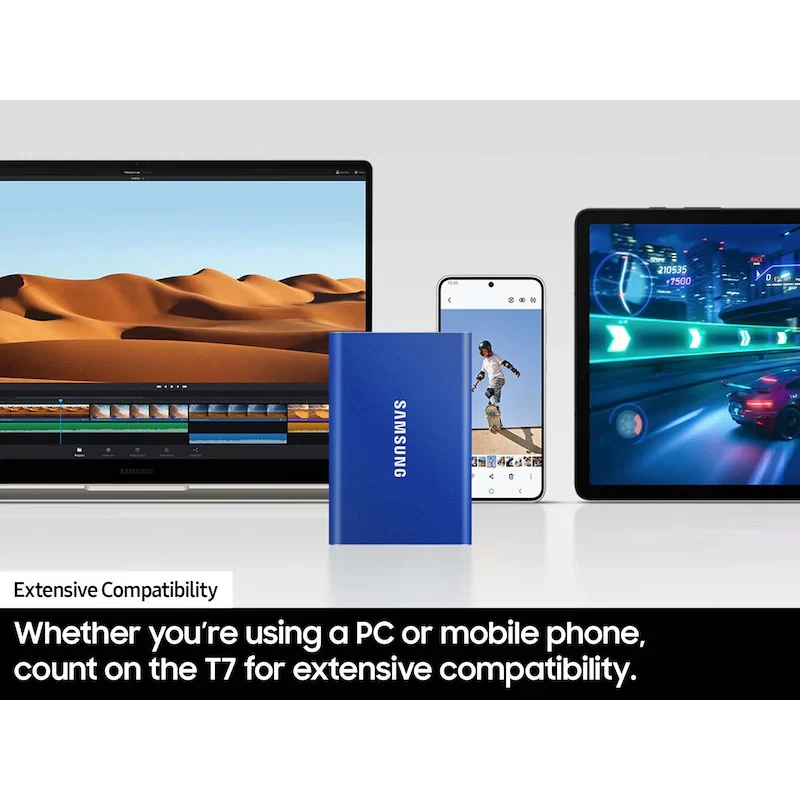 اس اس دی اکسترنال سامسونگ مدل T7 USB 3.2 ظرفیت 4 ترابایت رابط USB 3.2 Gen2