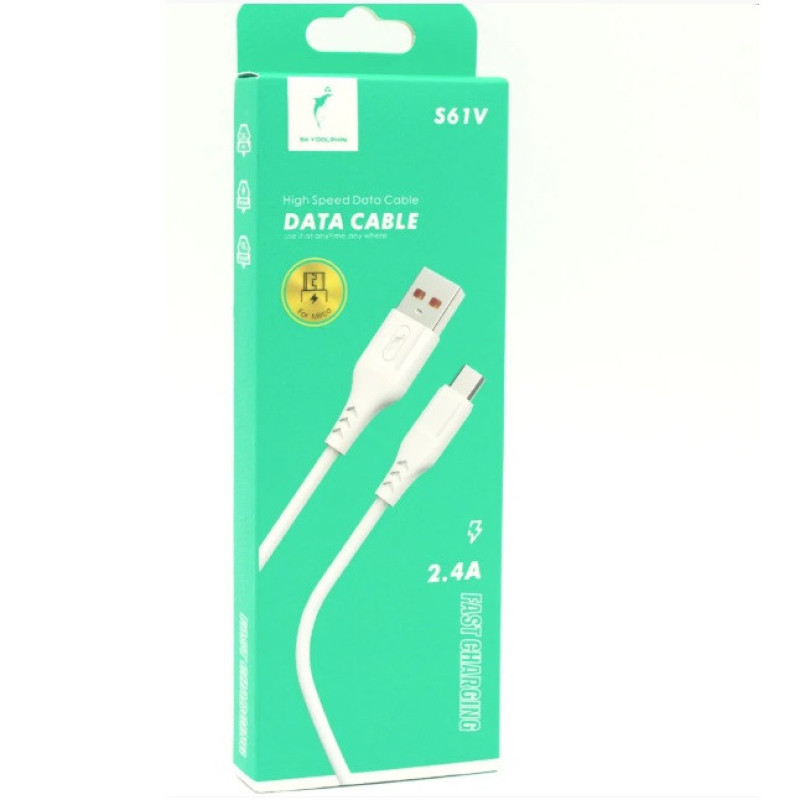 کابل تبدیل USB به microUSB اسکای دلفین مدل S61V طول 1 متر
