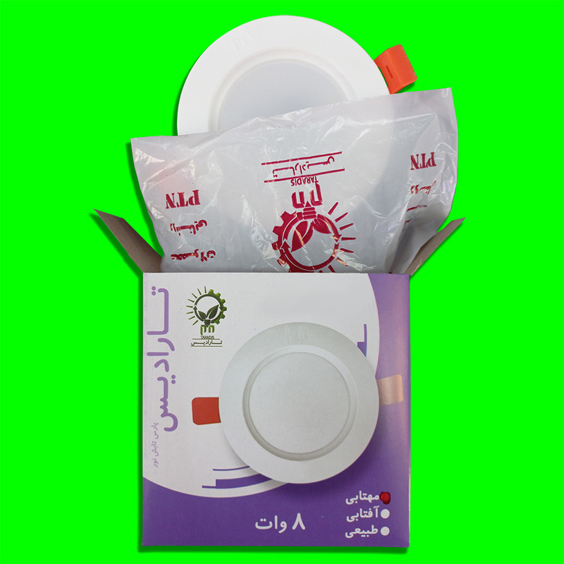 پنل هالوژن بک لایت 8 وات تارادیس مدل توکار کد PTN-208 بسته 10 عددی
