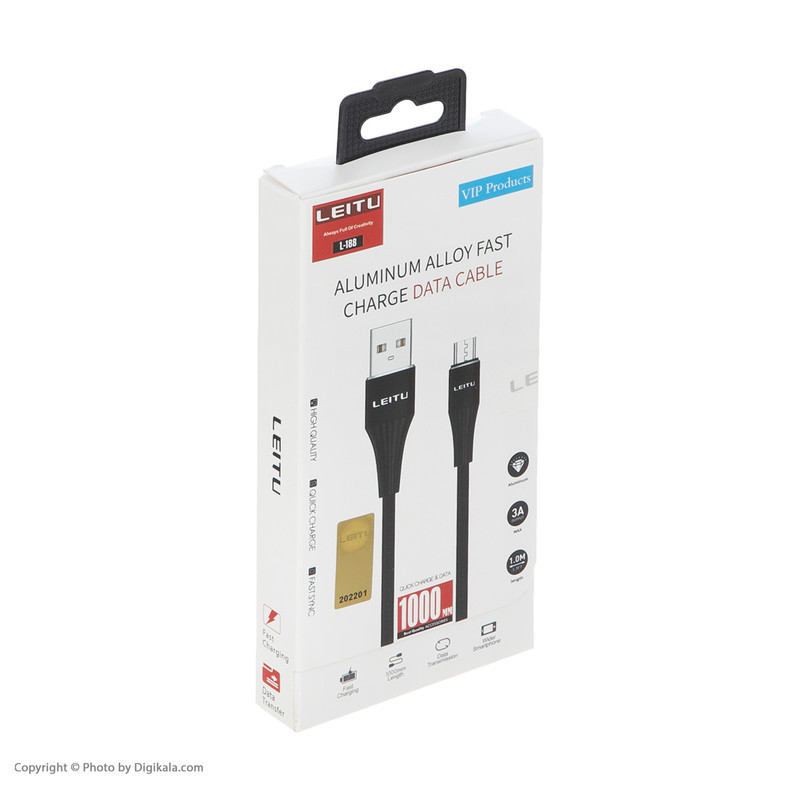 کابل تبدیل USB به MicroUSB لیتو مدل L-188 طول 1 متر