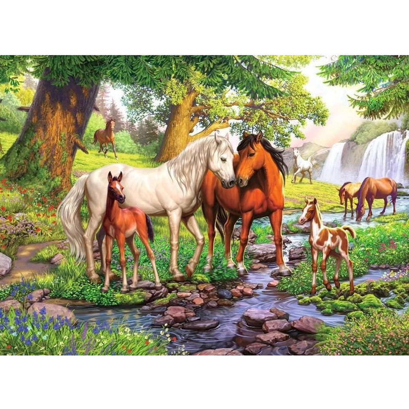 پازل 300 تکه راونزبرگر مدل Horses By The Stream کد 12904 مناسب برای 9 سال به بالا