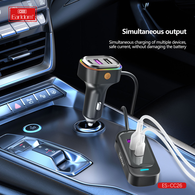 شارژر فندکی 65 وات ارلدام مدل 6IN1 CAR CHARGER CC26