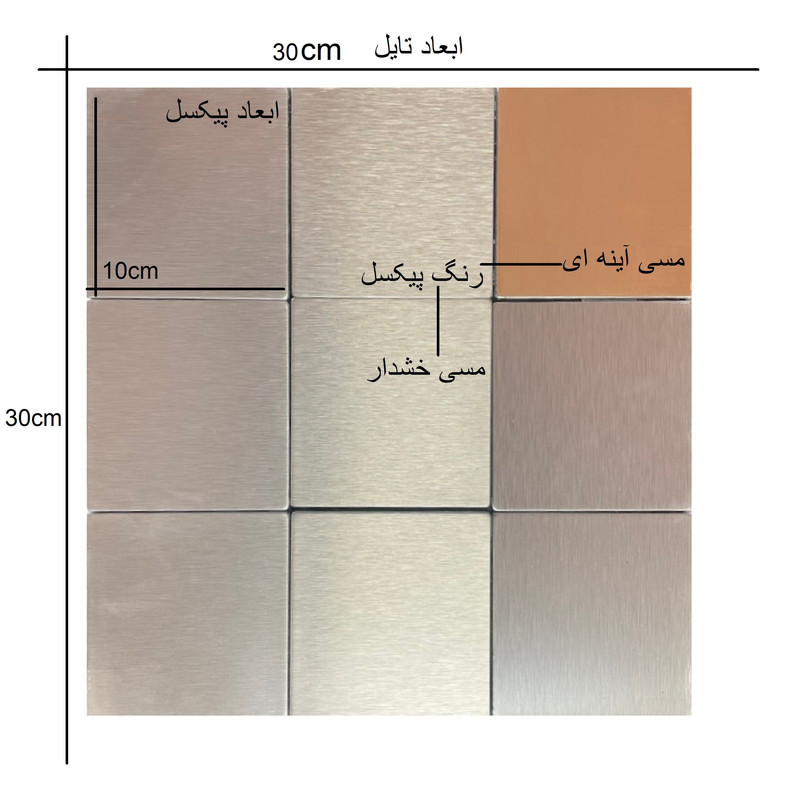 دیوارپوش مدل تایل بین کابینتی پشت چسبدار کد 9009c بسته 11 عددی