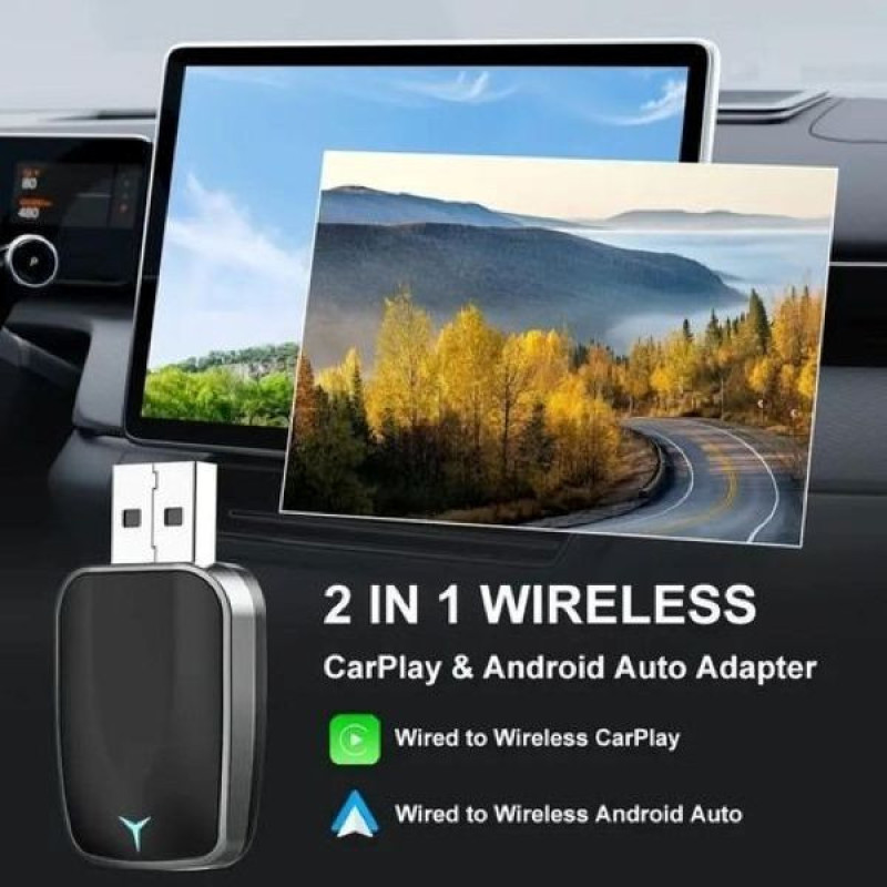 کارپلی و اندروید اتو مدل 2in1 به همراه مبدل USB به USB-C