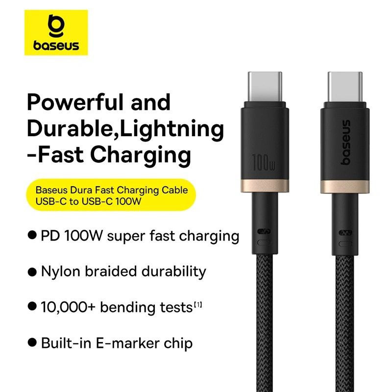 کابل USB-C بیسوس مدل Dura Series 100W طول 2 متر