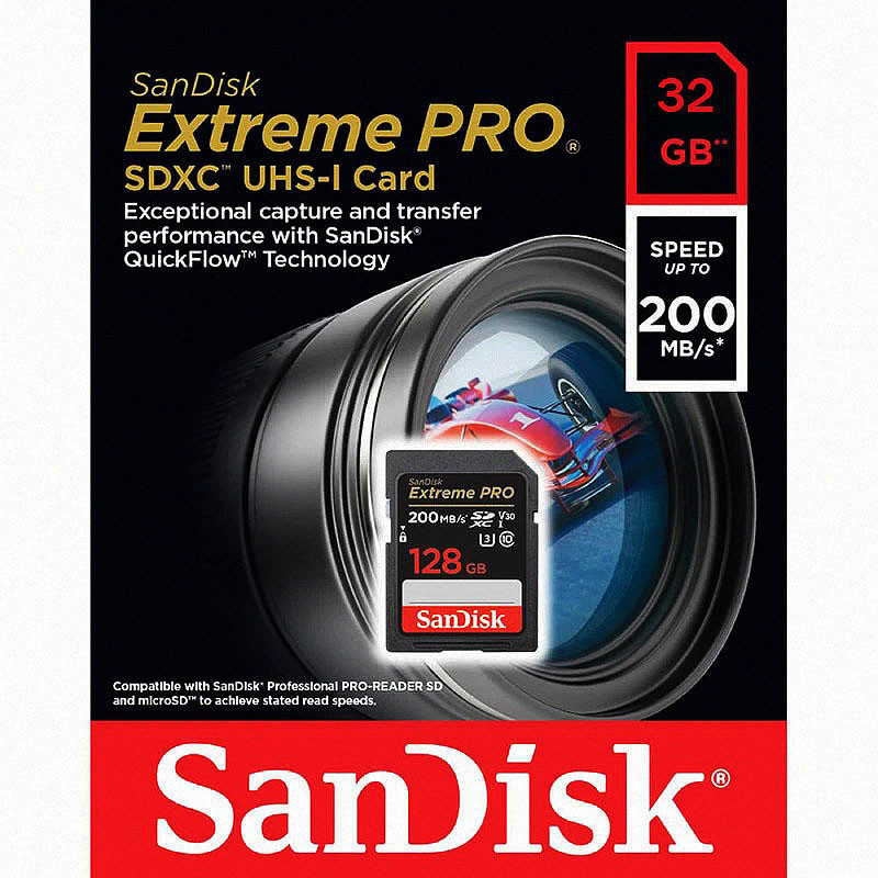 کارت حافظه SDXC سن دیسک مدل Extreme Pro V30 کلاس 10 استاندارد UHS-I U3 سرعت 200mbps ظرفیت 32 گیگابایت