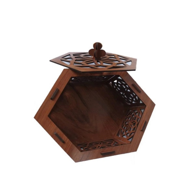ظرف شکلات خوری چوبی طرح شمسه کد 145
