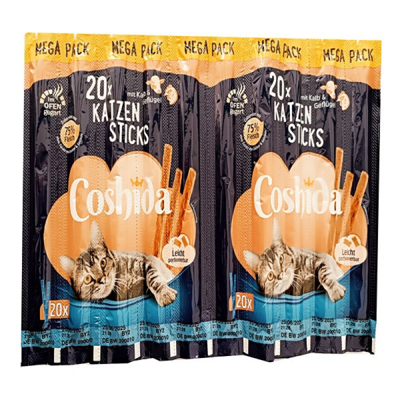 تشویقی گربه کوشیدا مدل مدادی طعم مرغ و گوشت وزن 50 گرم بسته 10 عددی