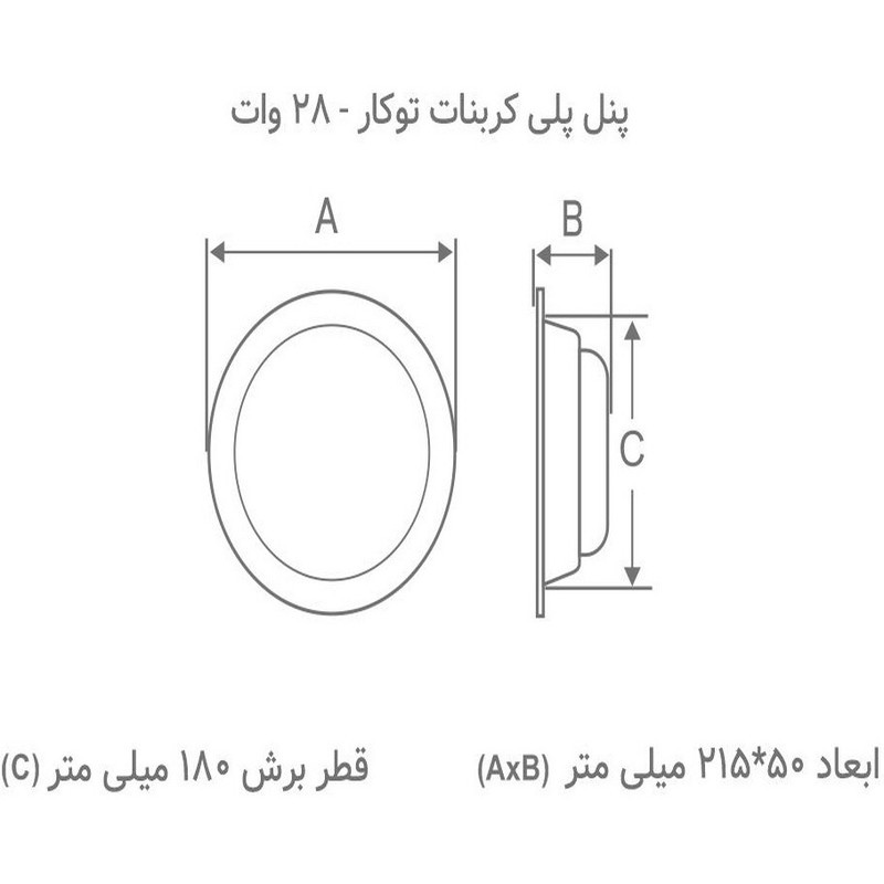 پنل ال ای دی 28 وات بروکس مدل GP-Bi