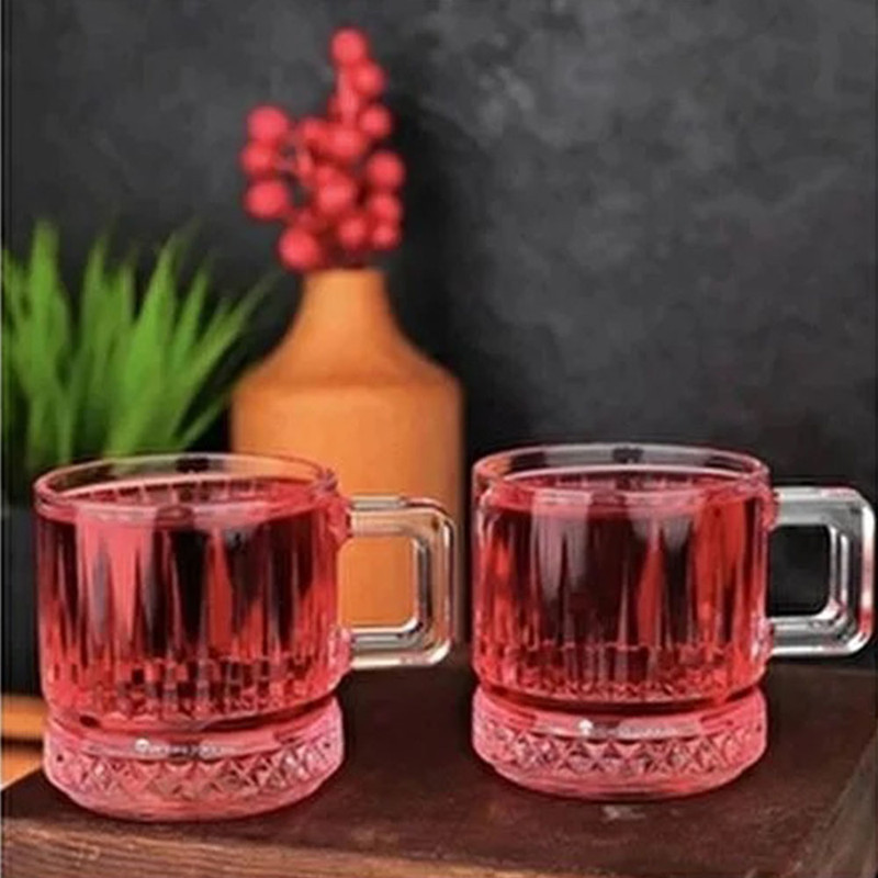 استکان پاشاباغچه مدل الیسا دسته دار کد 55422 بسته دو عددی