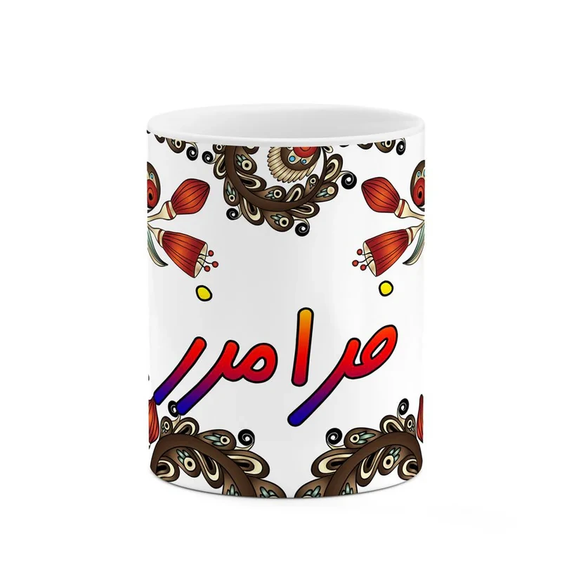 ماگ کاکتی مدل اسم فرامرز طرح سنتی گل و بته کد mgh46330