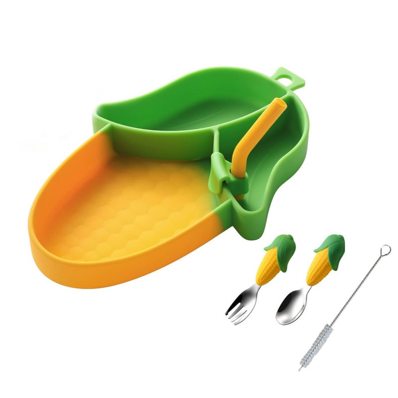 ست 5 تکه ظرف غذا کودک طرح ذرت