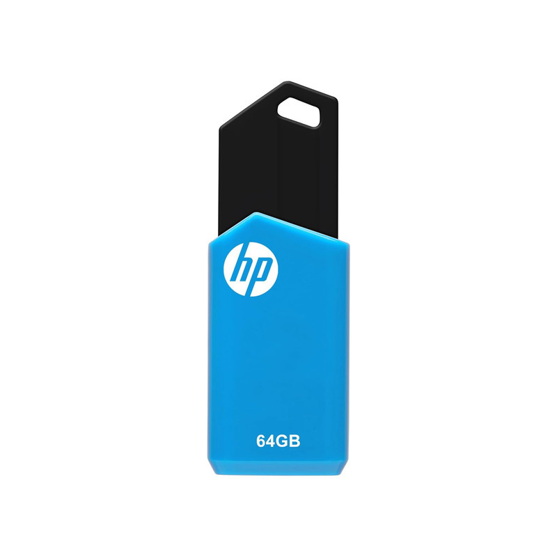 فلش مموری اچ‌پی مدل V150w ظرفیت 64 گیگابایت، رابط USB 2.0، طراحی باریک بدون درپوش، سرعت خواندن 14 مگابایت بر ثانیه و سرعت نوشتن 4 مگابایت بر ثانیه، دارای محفظه فلزی بادوام و حلقه اتصال به بند یا جاکلیدی