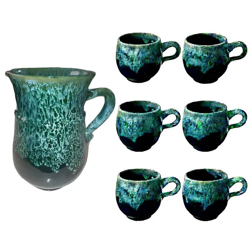 سرویس پارچ و لیوان 7 پارچه مدل شره ای