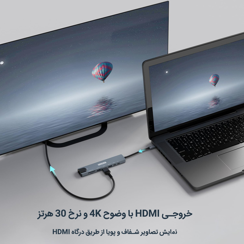 هاب 8 پورت USB-C به HDMI سیپولار مدل 8in1 SP-HU879