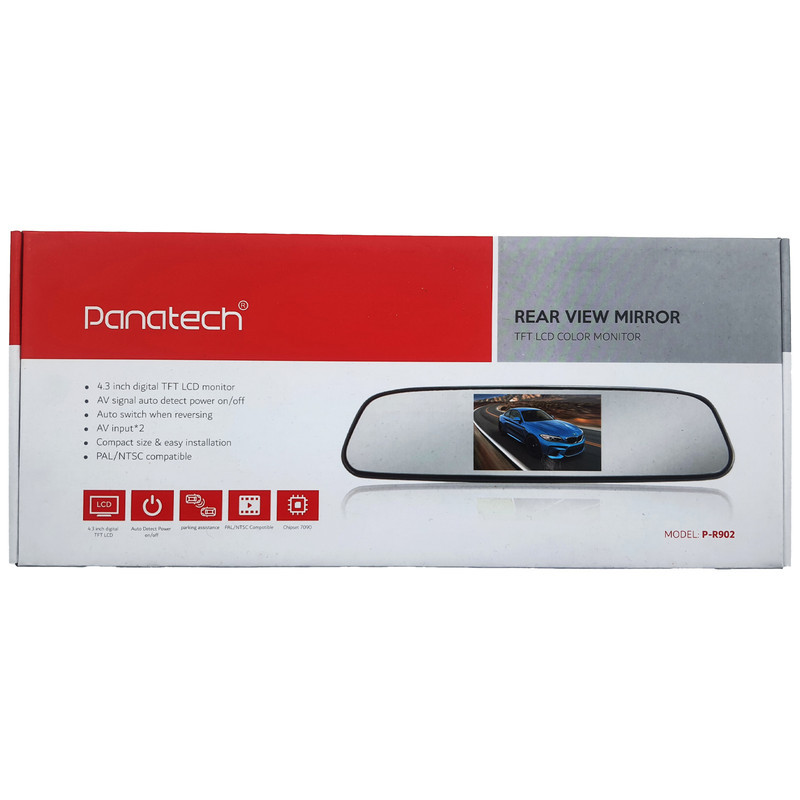 آینه مانیتور دار پاناتک مدل P-R901 به همراه دوربین دنده عقب