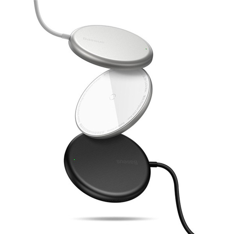 شارژر بی سیم باسئوس مدل Simple Mini Magnetic Wireless Charger WX01-JKF