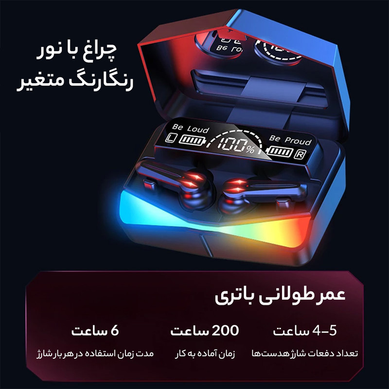 هدفون بلوتوثی گیمینگ مدل m28 playgames v5.3 2023