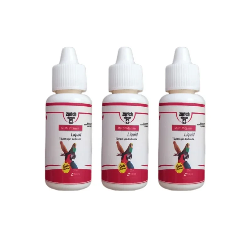 قطره مولتی ویتامین پرندگان زوریخ مدل multi Vitamin وزن 90 میلی لیتر بسته 3عددی